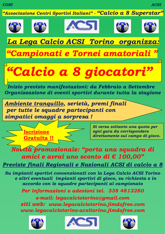 5248094 Campionato  di calcio a 8 da