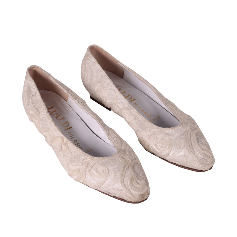 4821414 Scarpe Vintage in Pizzo Bianco